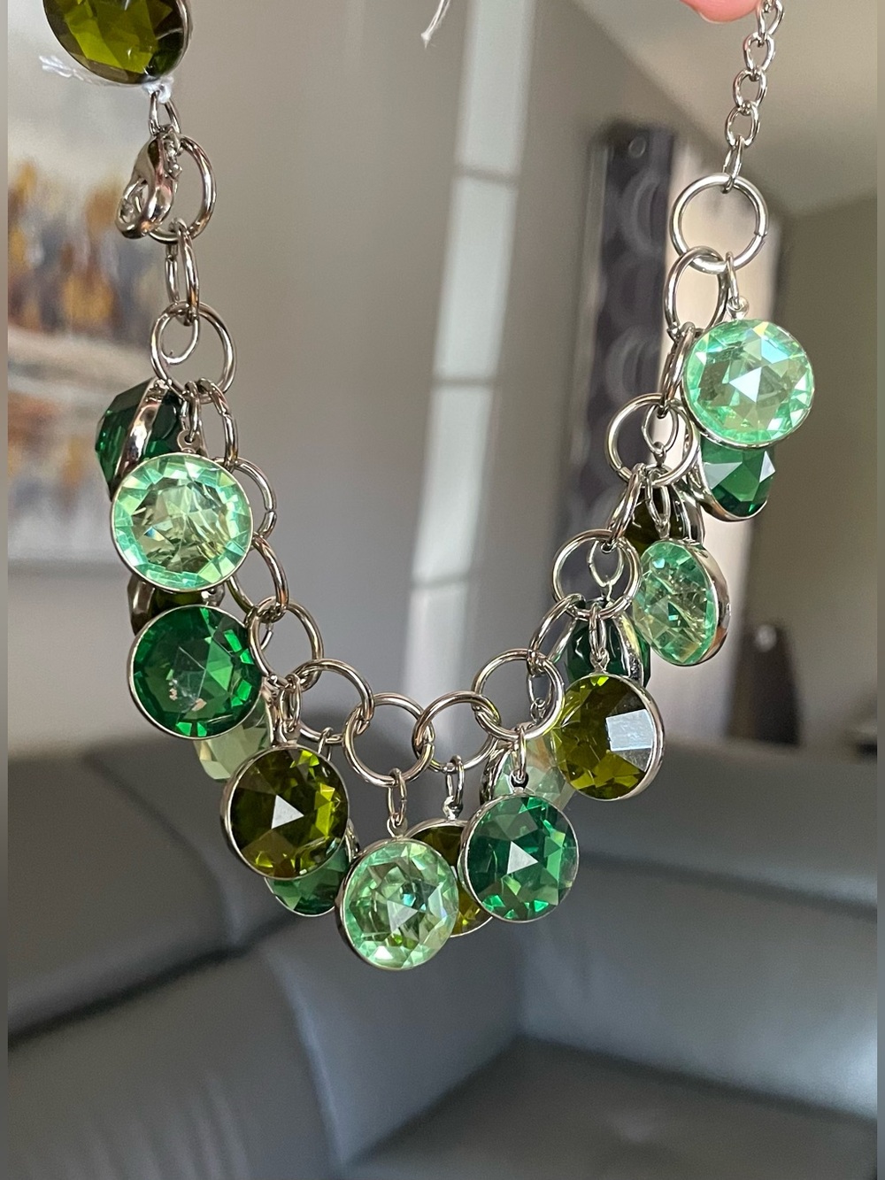 Green Crystal Charm Bracelet - Women Jewelry